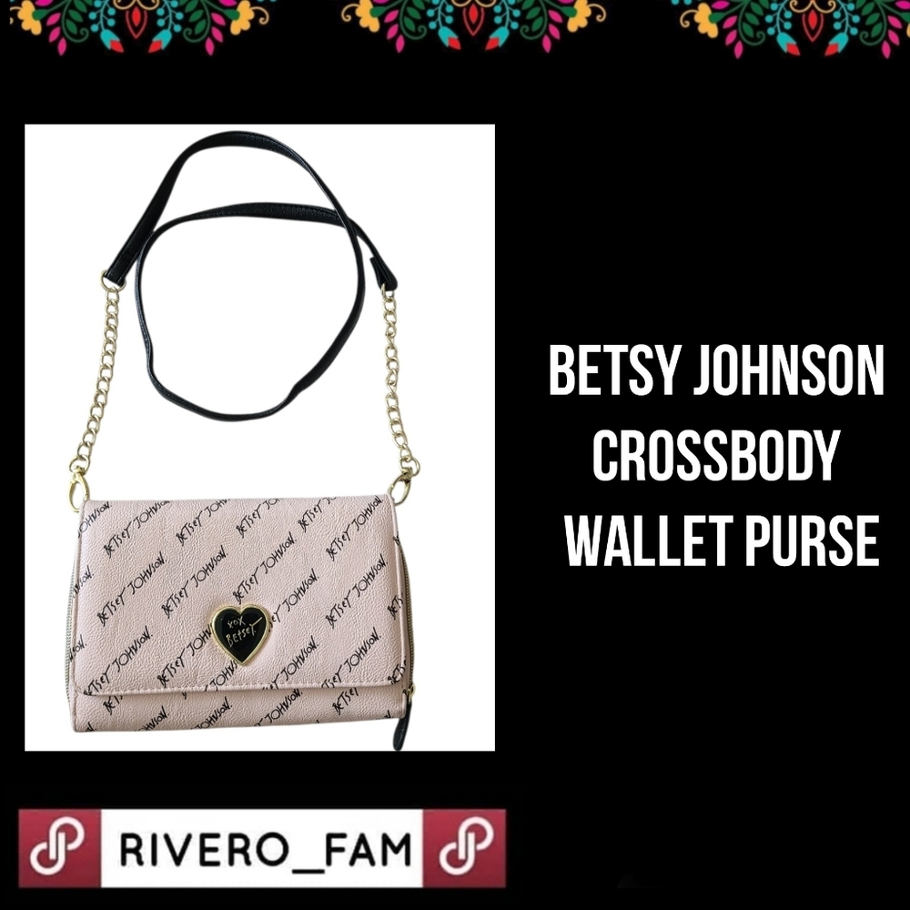 BETSY JOHNSON | PINK LOGO | CROSSBODY WALLET PURSE